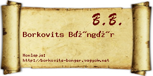 Borkovits Böngér névjegykártya